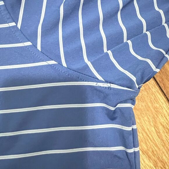 Fairway Green FG Tech Polo Shirt Men's XL Blue Striped USA Golf Quail Creek Top - Picture 7 of 8